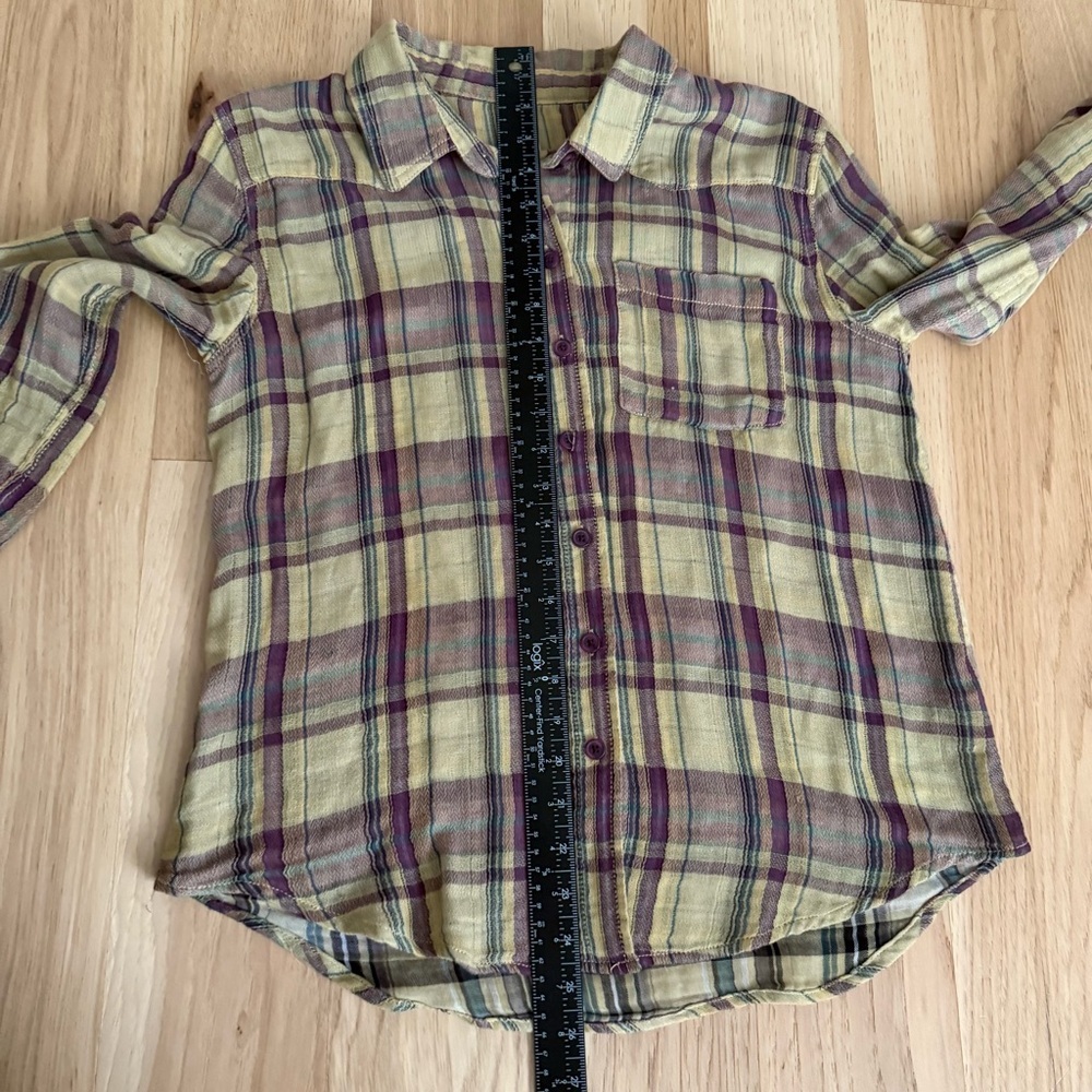 Free People Multicolor Cotton Button Down Shirt Size Small - Picture 9 of 14